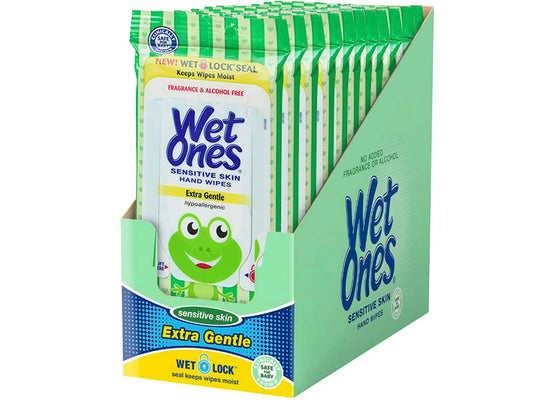 Wet Ones Sensitive Skin Hand Wipes Extra Gentle 20CT