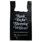 1/6 CARRY BAG 11.5X6.5X21.5 17MIC THANK YOU 500CT BLACK