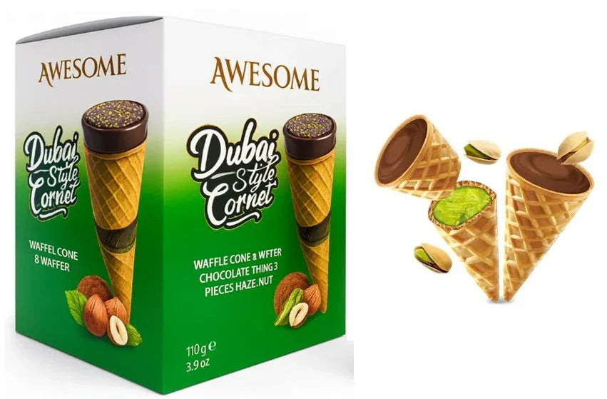 Awesome Dubai Style Waffle Cone 16pk 3.92oz