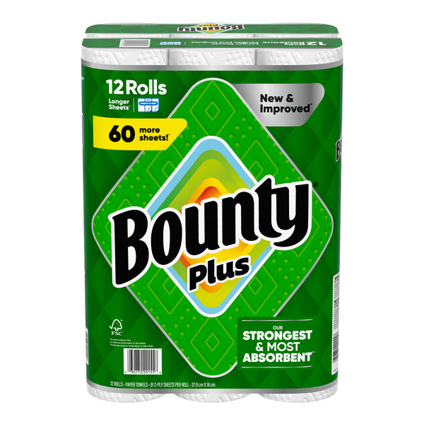 BOUNTY PLUS PAPER TOWELS 91S 12PK