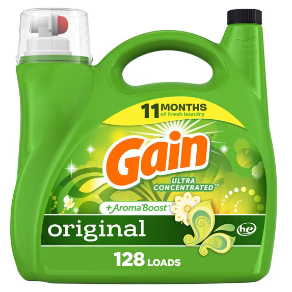 GAIN LAUNDRY DETERGENT ORIGINAL 2/184oz