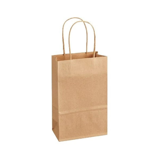 PAPER BAG HANDLE BROWN 05.25X3.35X8.75 250CT