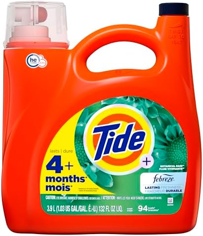 TIDE LAUNDRY DETERGENT BOTANICAL RAIN FEBREZE 4/132oz