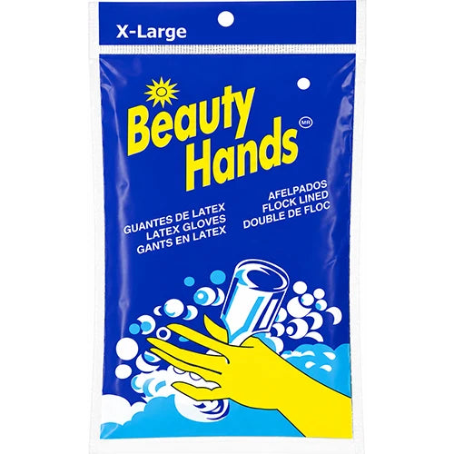 Latex Glove Yellow Flock Lined Xtra Large 12Pk